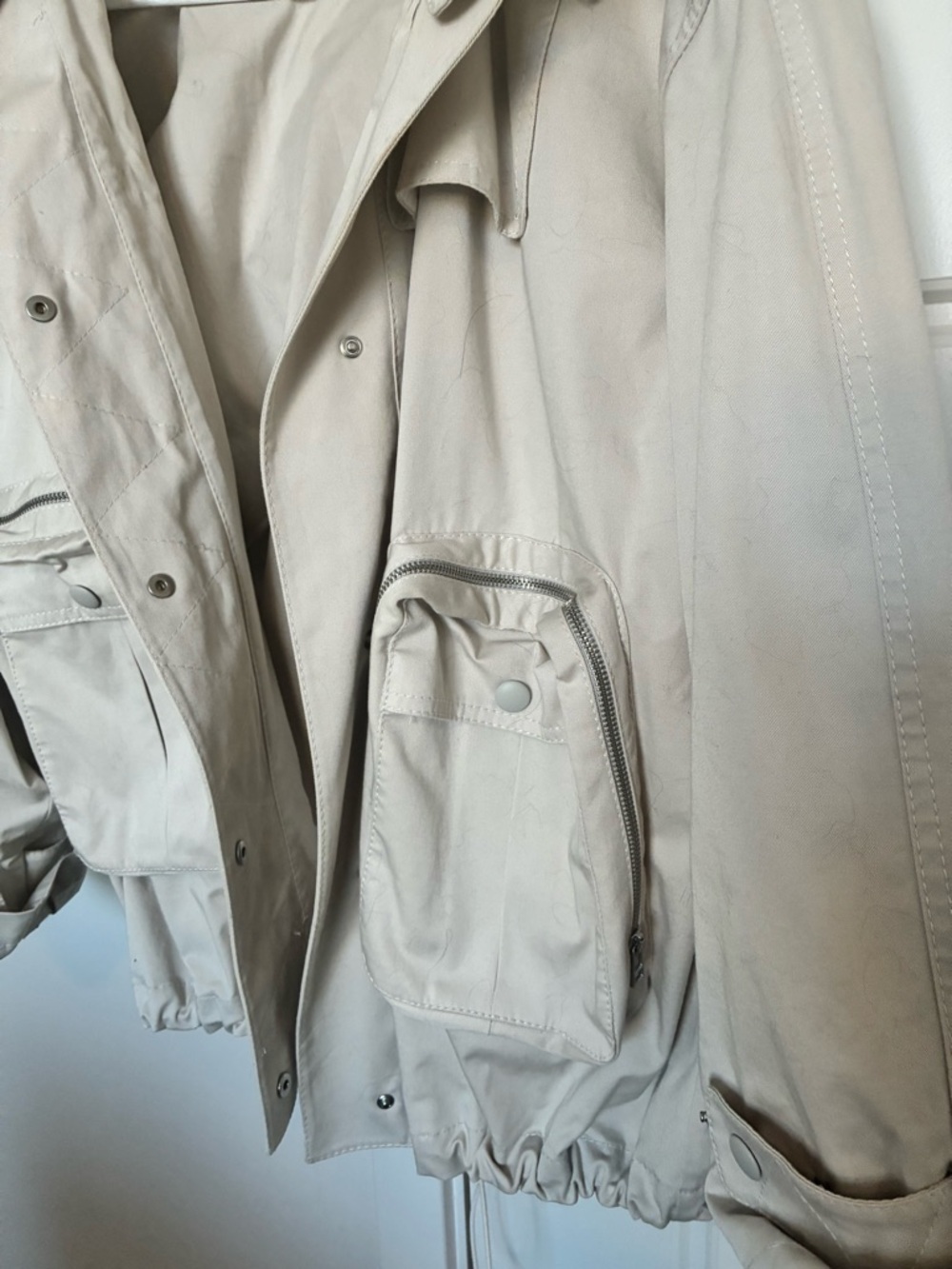 ZARA Beige Collared Snap-Front Jacket - Picture 5 of 9